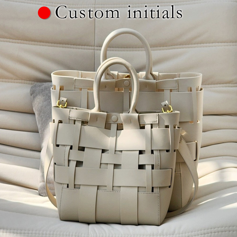 Luxury Bags Made - Initiales personnalisées Sacs fourre-tout en cuir