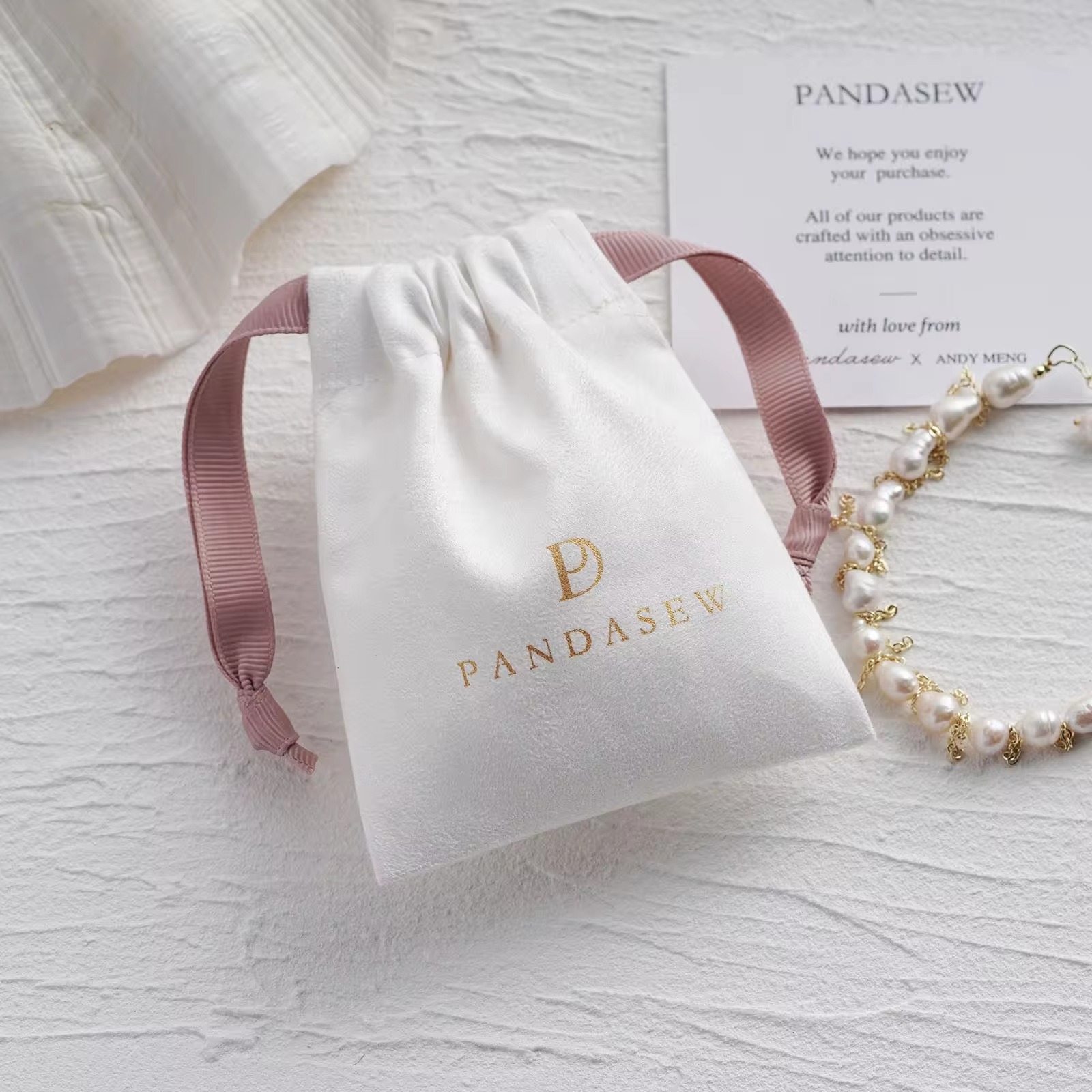 Luxury Bags Logo - Sac à bijoux en daim de
