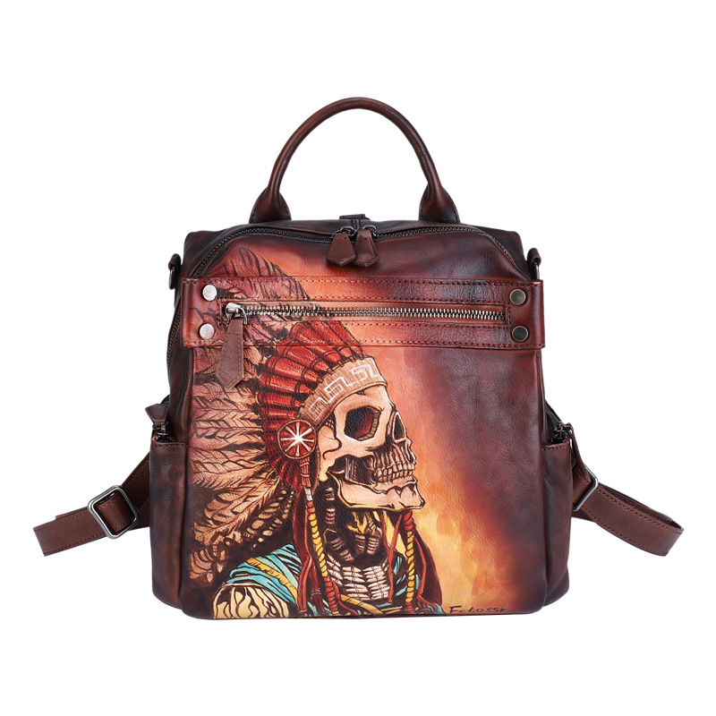 Nouveau Sac à Dos Femme en Cui - Luxury Bags Hand Painted avis et prix