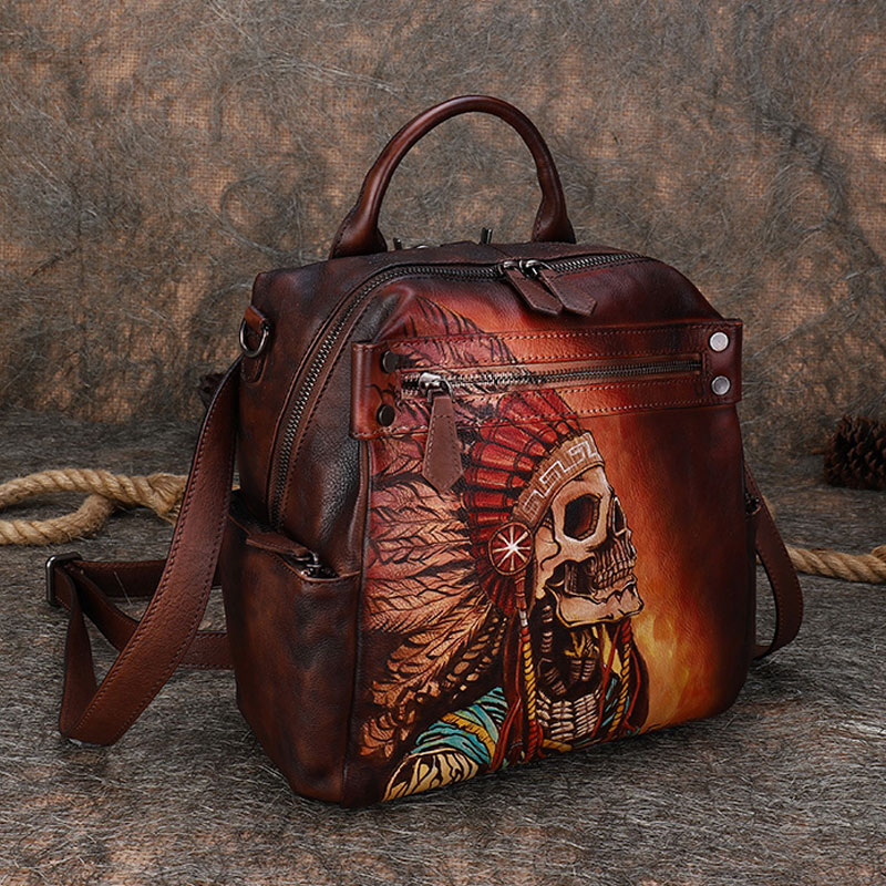 Nouveau Sac à Dos Femme en Cui - Luxury Bags Hand Painted avis et prix